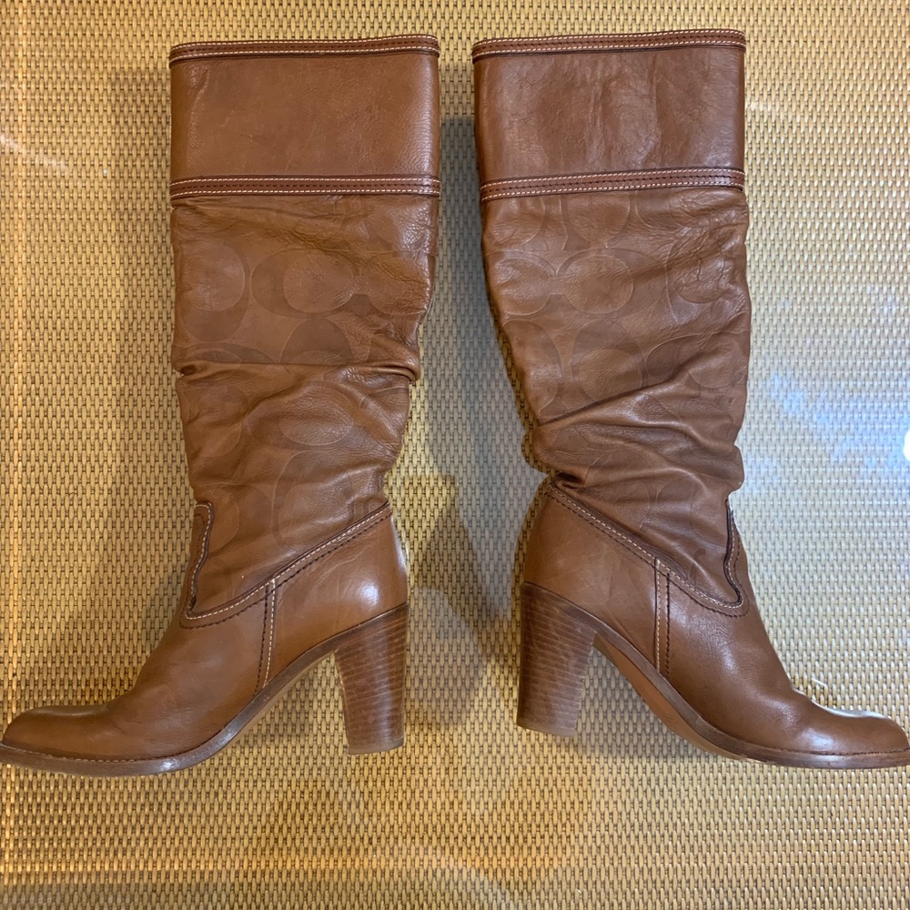 Coach Logo Slouch Knee High Boot